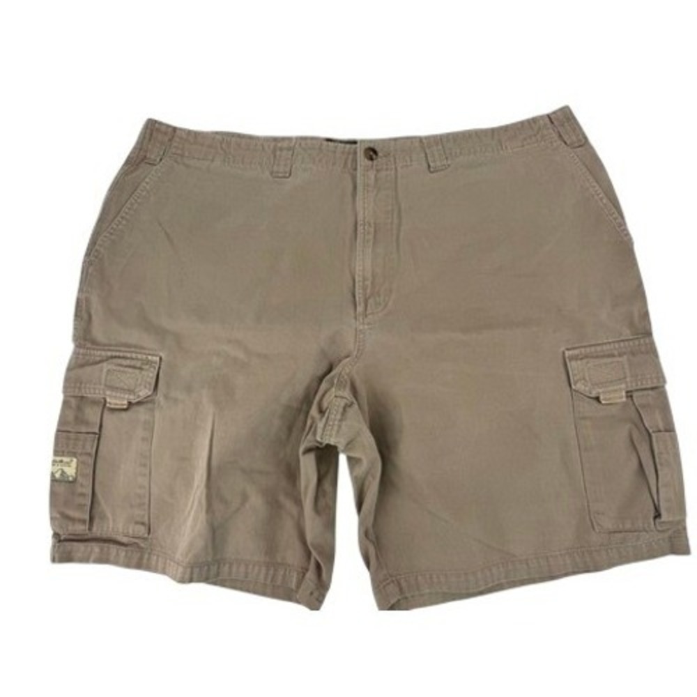 Eddie Bauer Cargo Shorts Mens 42 Khaki Tan Cotton Outdoor Utility Hiking Relaxed